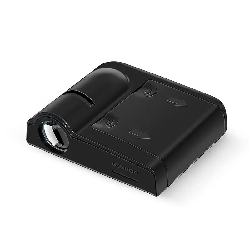 Beige and black car interior decorative radium projection lamp with ABS plastic casing.