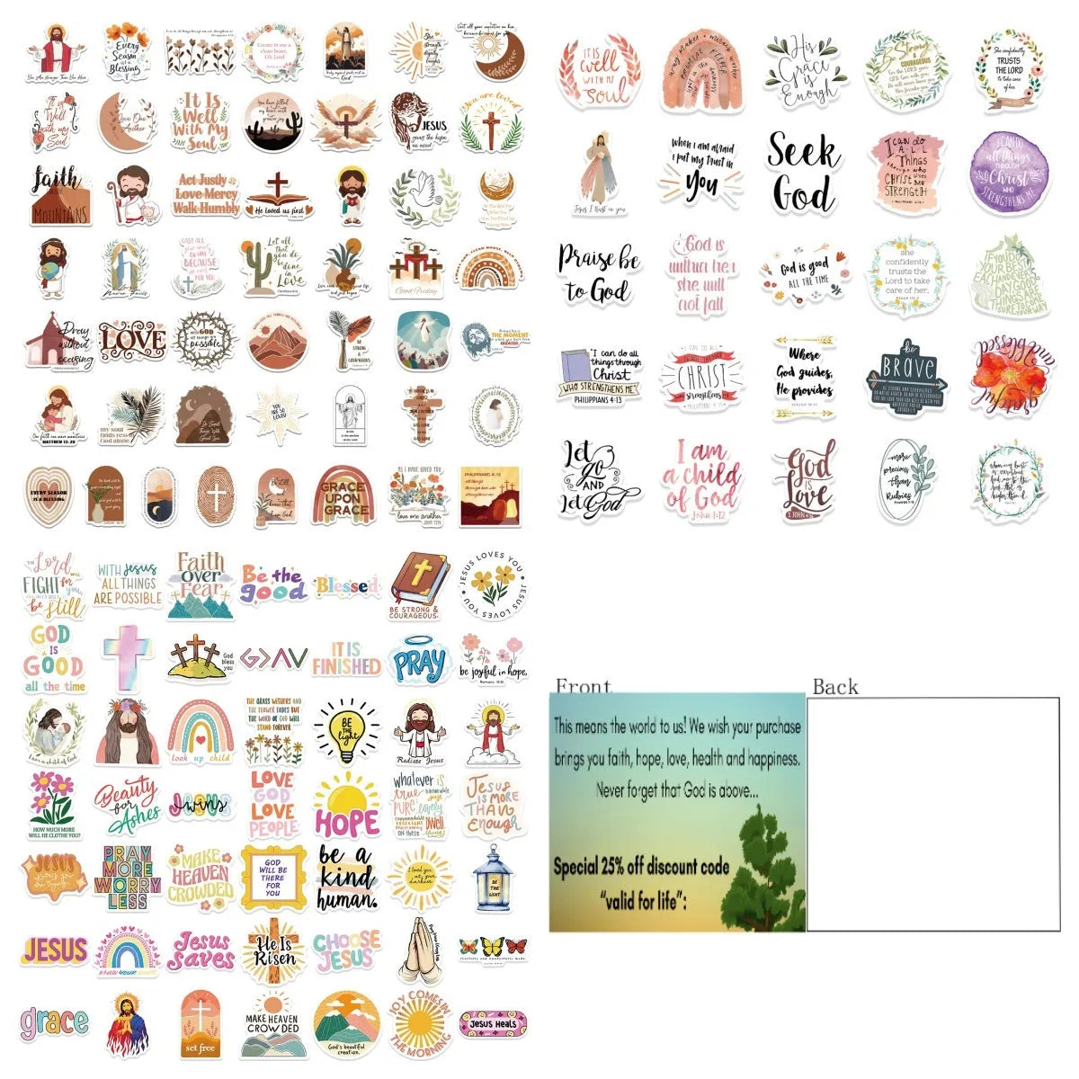 Set of 50 graffiti stickers with assorted random patterns for personalising items