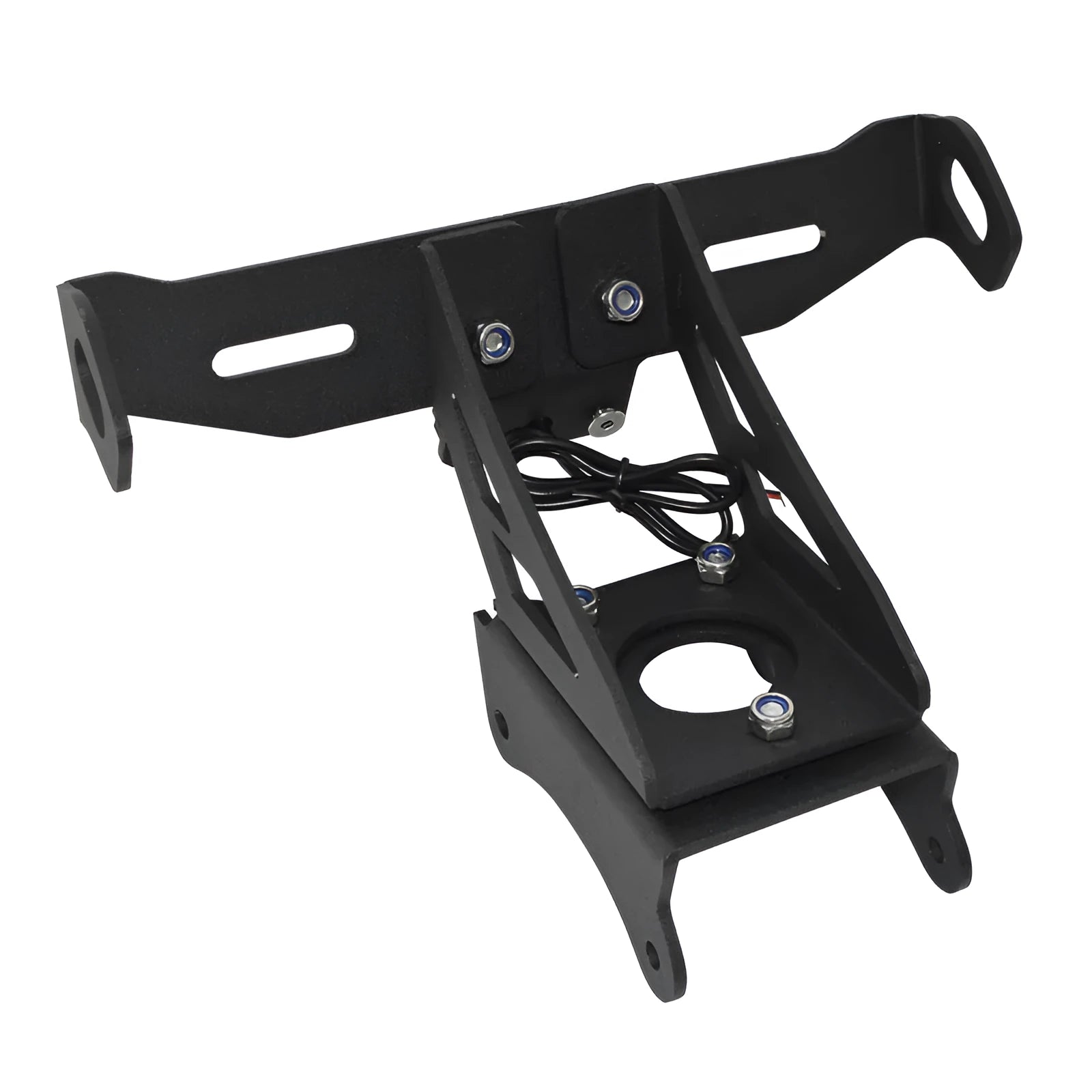 Black aluminium alloy Honda motorcycle rear licence plate holder with baked paint finish