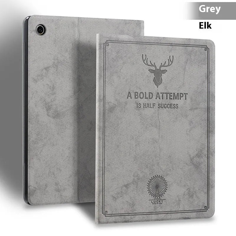 TPU leather clamshell iPad protective case shown in Dark Blue Elk colour for iPad 11-inch and 12.9-inch models.