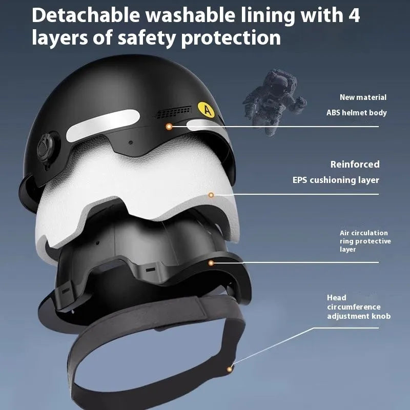 3C certified electric motorcycle helmet with polypropylene shell and sun visor in multiple colour options