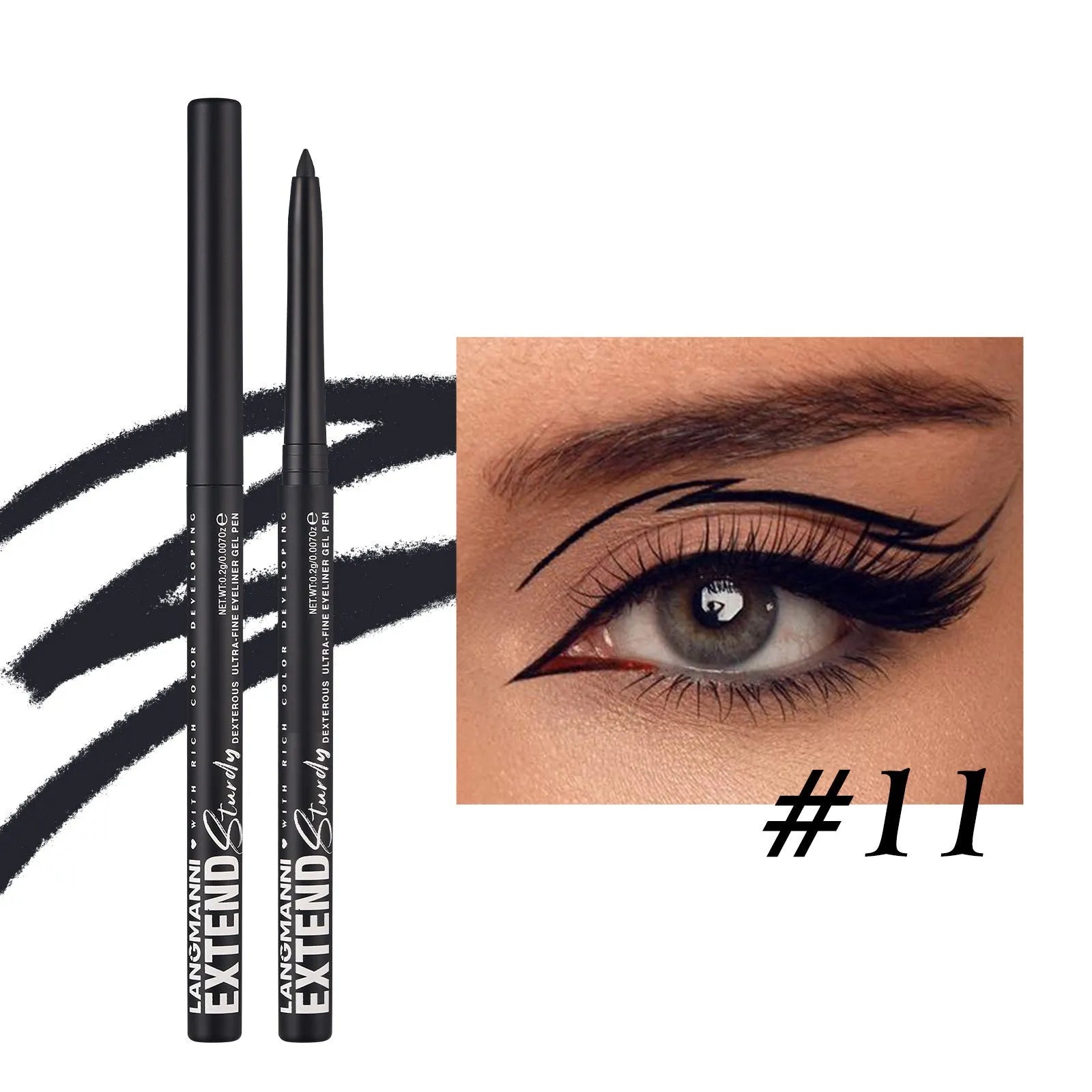 Set of 12 colourful gel glitter eyeliner pencils in vibrant shades for waterproof makeup
