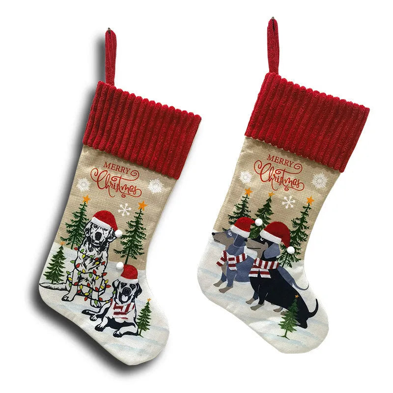 46x28cm cloth Christmas tree pendant gift bag for pet holiday decoration
