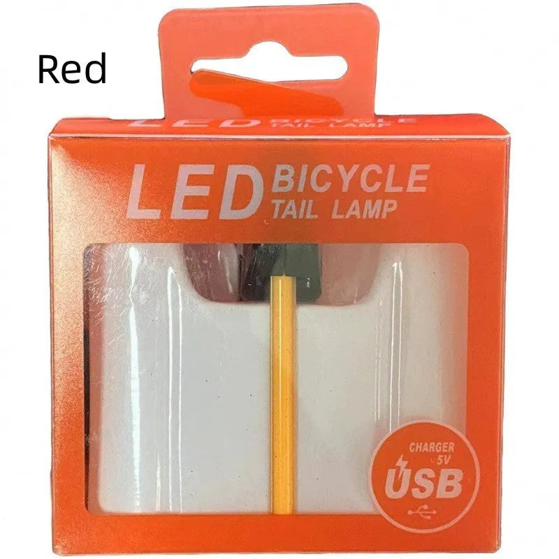 USB rechargeable waterproof cycling taillight available in five colour options