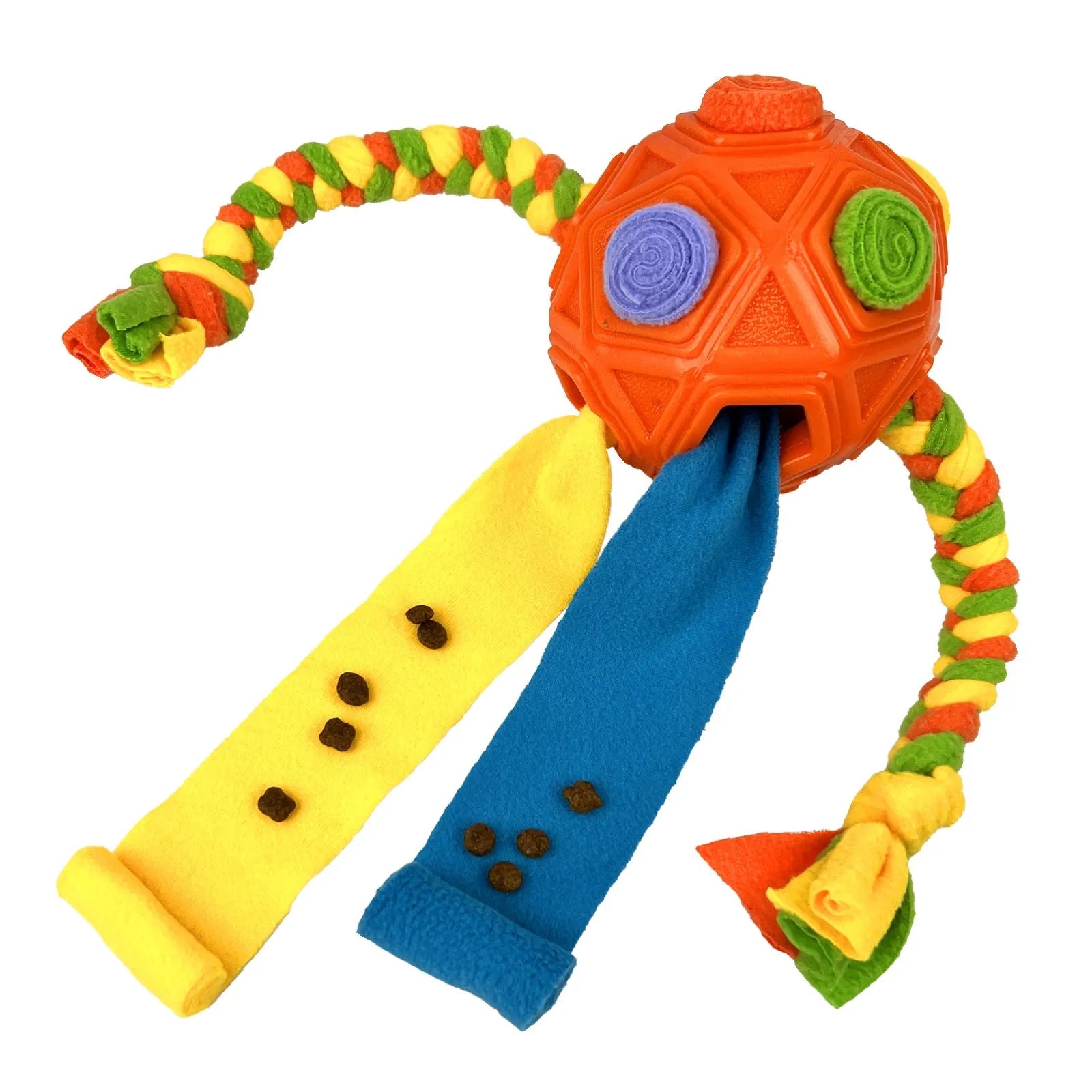 Dog sniffing ball puzzle toy in assorted colours for IQ training and treat dispensing
