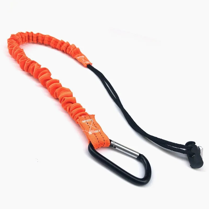 Orange fishing rod elastic safety rope measuring 90cm for preventing rod section separation