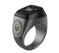 Zikr1 smart ring for Tasbih counting with OLED display showing prayer times