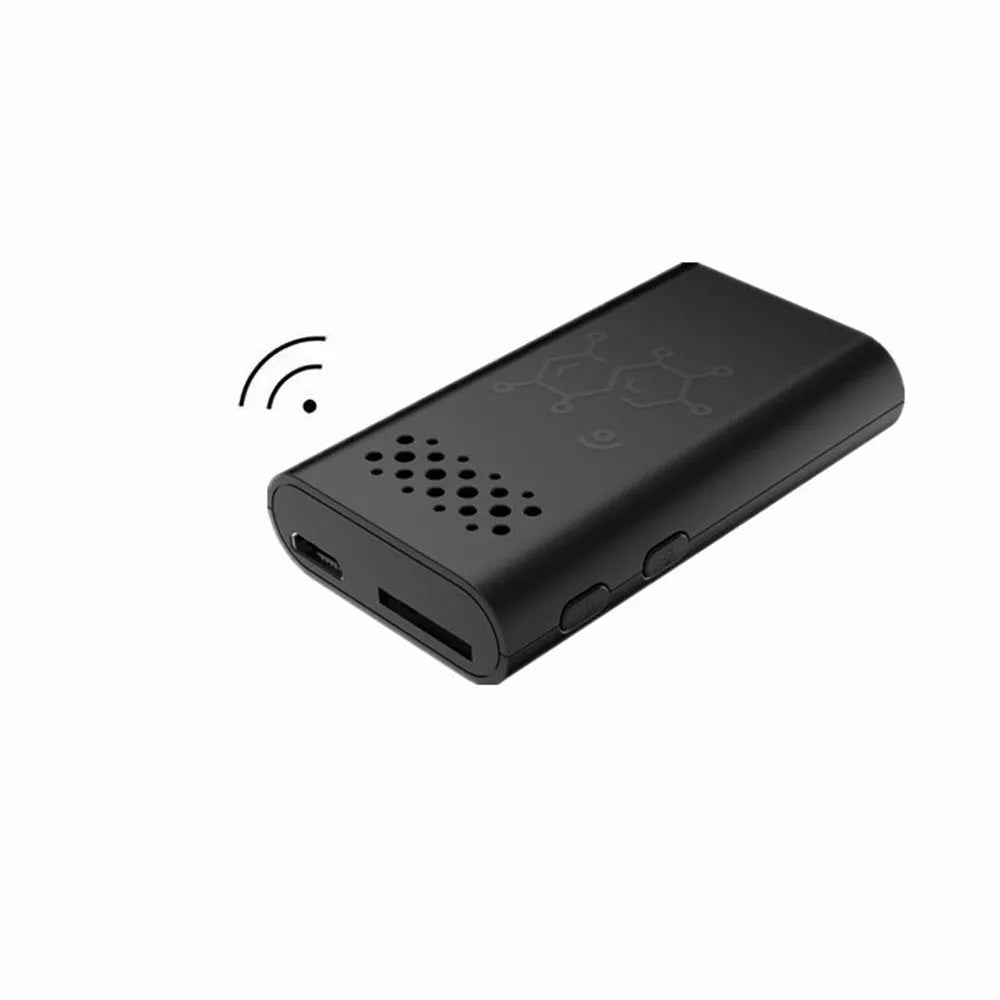 Black indoor Wi-Fi security camera with 1080p HD for baby monitoring and home security