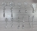 10pcs clear acrylic ice strip Christmas tree hanging pendants with ribbon for indoor outdoor decoration