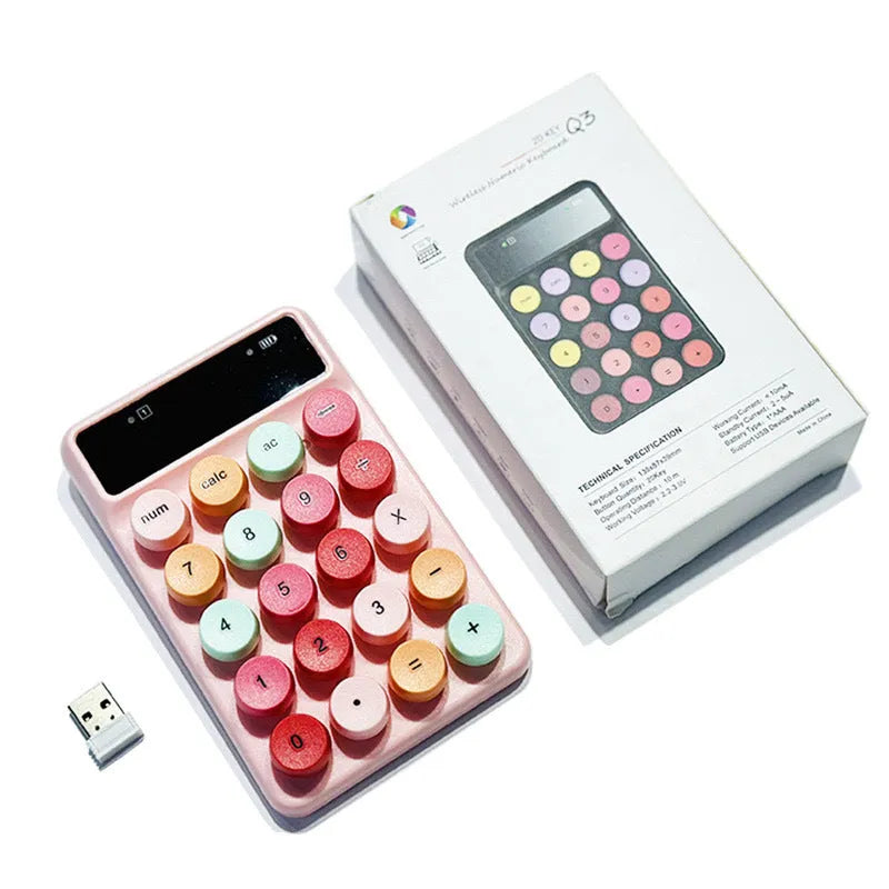 Mini portable wireless Q3 keyboard in mixed blue colour with Bluetooth connectivity