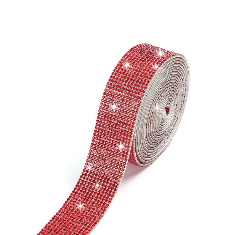 Glass self-adhesive water drill strip for clothing decoration in white and AB colour