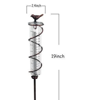 Cast iron bird design rain gauge hyetometer for garden rainfall measurement with 800ml capacity