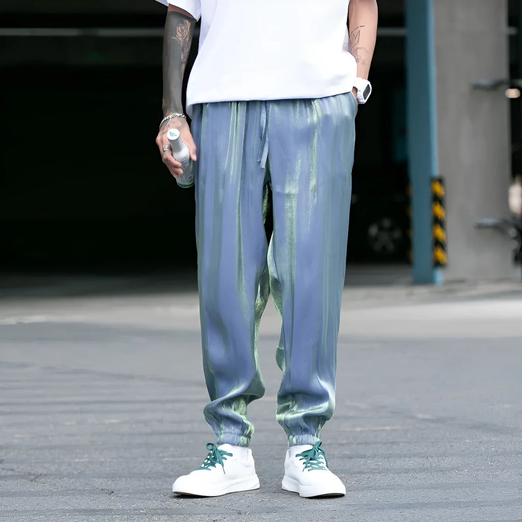 Ultra-thin ice silk cropped harem pants for women, loose fit, five colours available