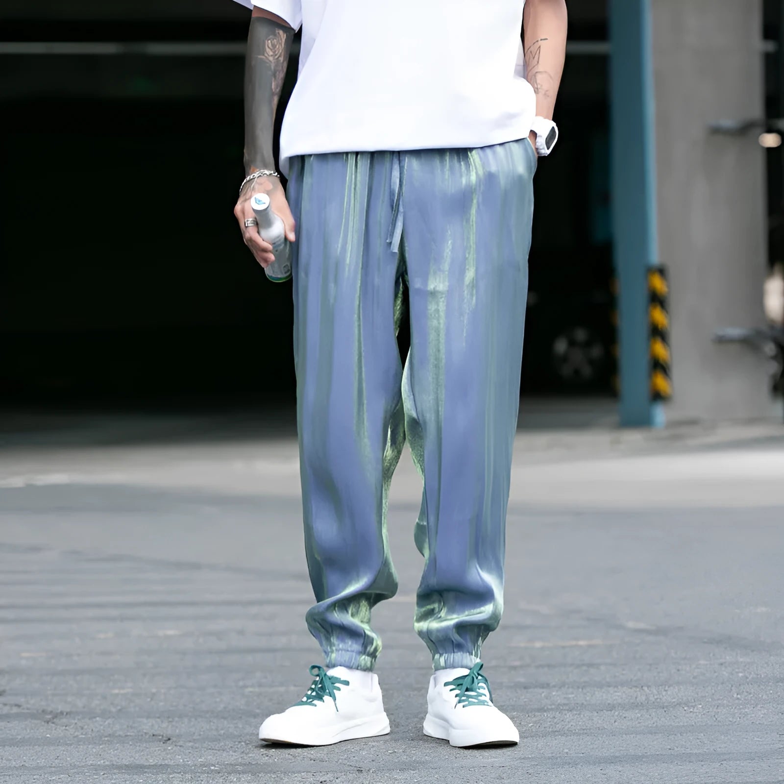 Ultra-thin ice silk cropped harem pants for women, loose fit, five colours available