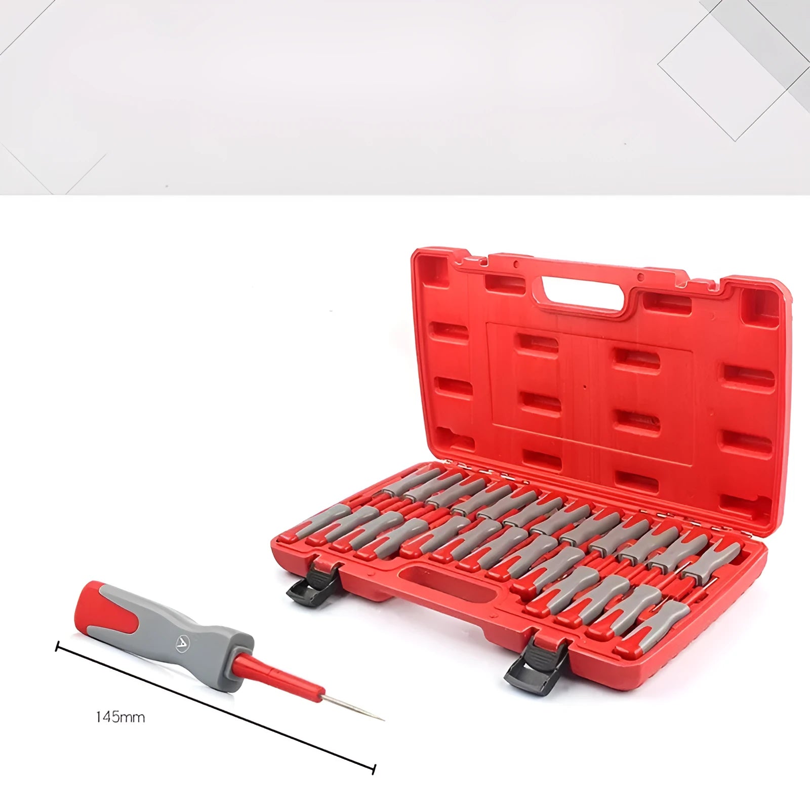 25-piece car terminal removal tool set with needle remover extractors in storage case