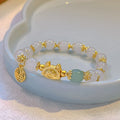 Glass floral bracelet with ice crack pattern and zodiac modelling in red, pink, or white bead options
