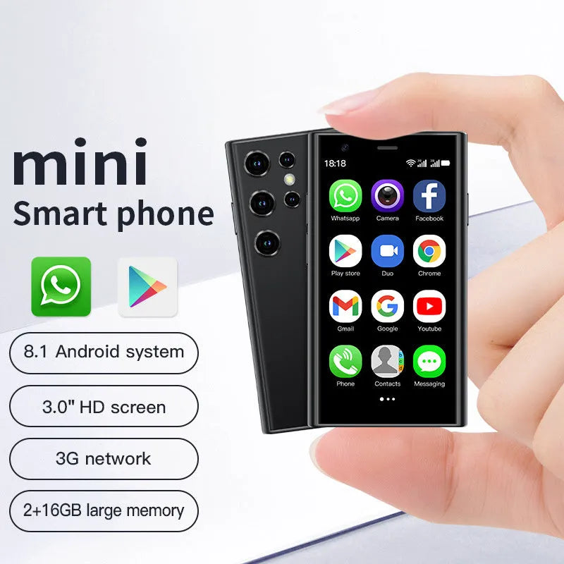 S23PRO & XS15 mini smartphone in black, green or pink purple colours with straight plate design
