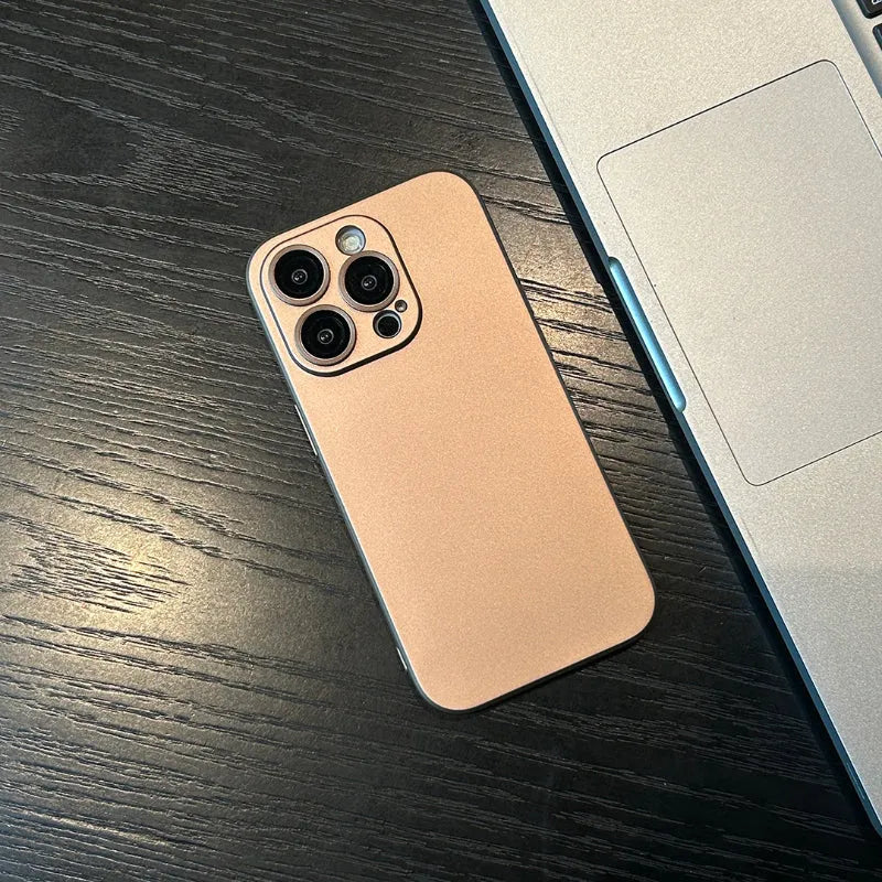 Magnetic non-slip silicone phone case with lens cover for iPhone, available in eight colours