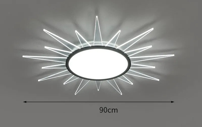 Modern round aluminium LED ceiling lamp with remote control for dimming, available in four sizes