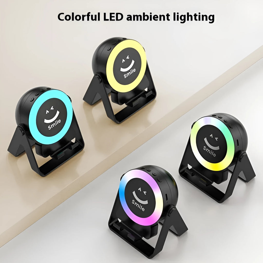 Black or white waterproof Bluetooth speaker with induction technology and card insertion slot