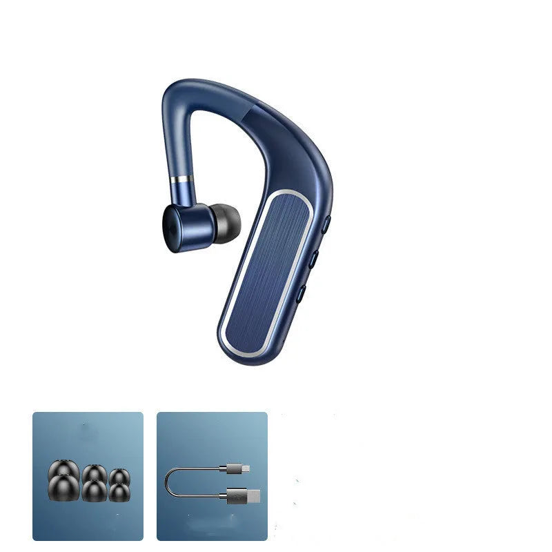 Black Bluetooth hanging ear earphones with hook design for running and driving activities