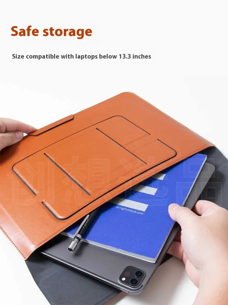 13.3-inch laptop bracket bag with integrated adjustable stand in black and brown colour options