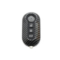 Fiat 500 Boyue Ottimo Viaggio ABS key case with carbon fibre pattern in black, red and dark blue colours