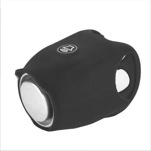 Electronic bicycle horn for handlebars in plastic, available in black green purple white red blue, with button battery power