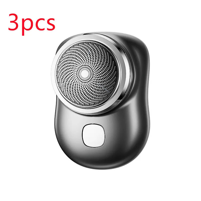 Mini portable rechargeable USB electric shaver with aluminium metal body and rotary 1-blade head