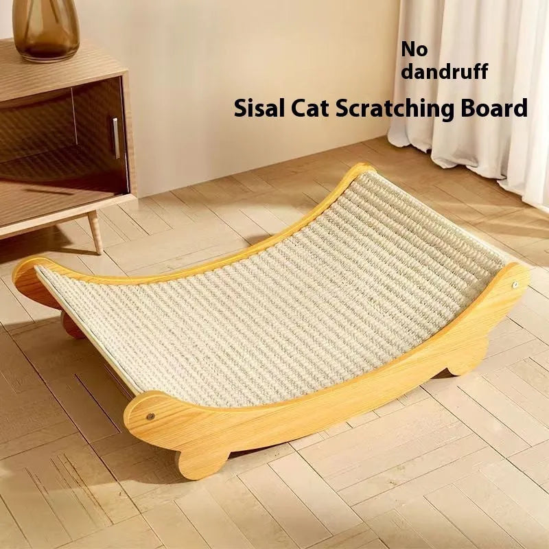 A rustic-style sisal cat scratch board available in small and large sizes.