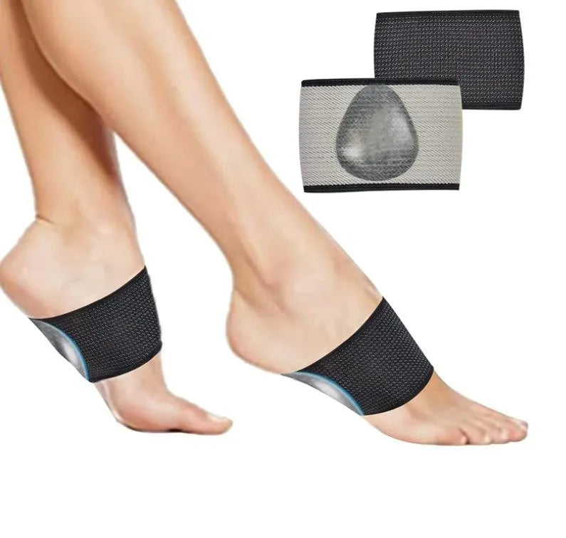 Elastic foot bandage cover with heart pad design for arch support in two style options
