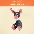 Selection of plush pet toys including donkey, rechargeable duck, elephant and dog styles