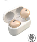 Discreet skin-coloured 9mm wireless Bluetooth earplug headset for single or binaural use.