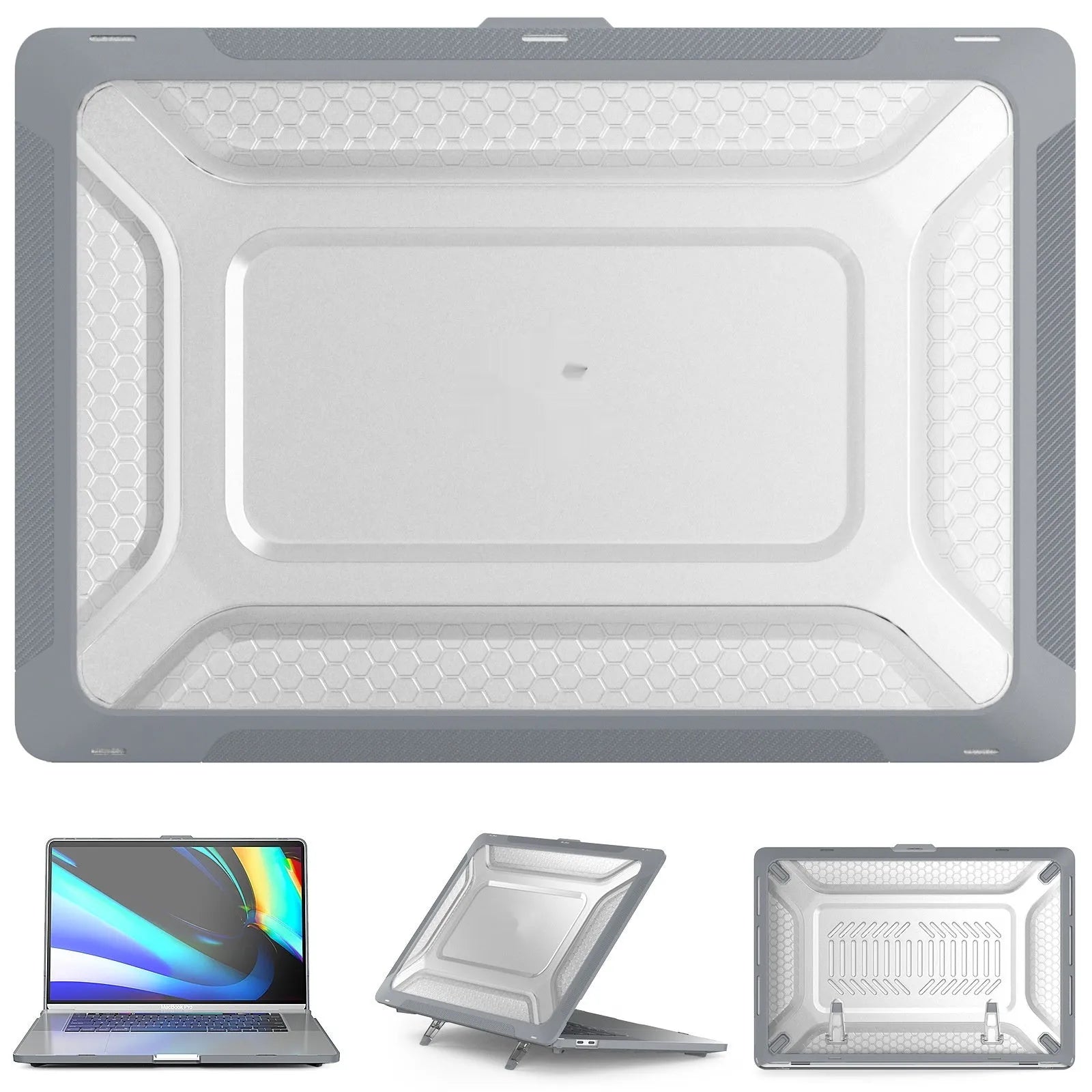 MacBook protective hard shell case in four colour options for Air and Pro laptop models