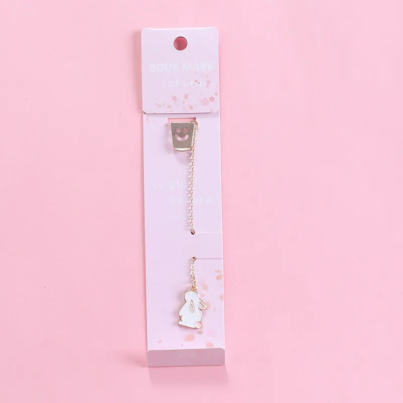 Creative cartoon metal pendant bookmark with alloy construction and colourful cartoon design