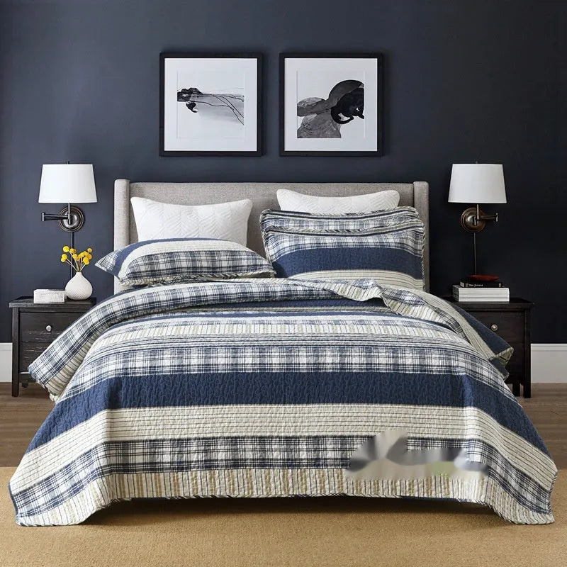 Pure cotton quilted bed cover set with printed pattern on a 1.5-1.8m bed.