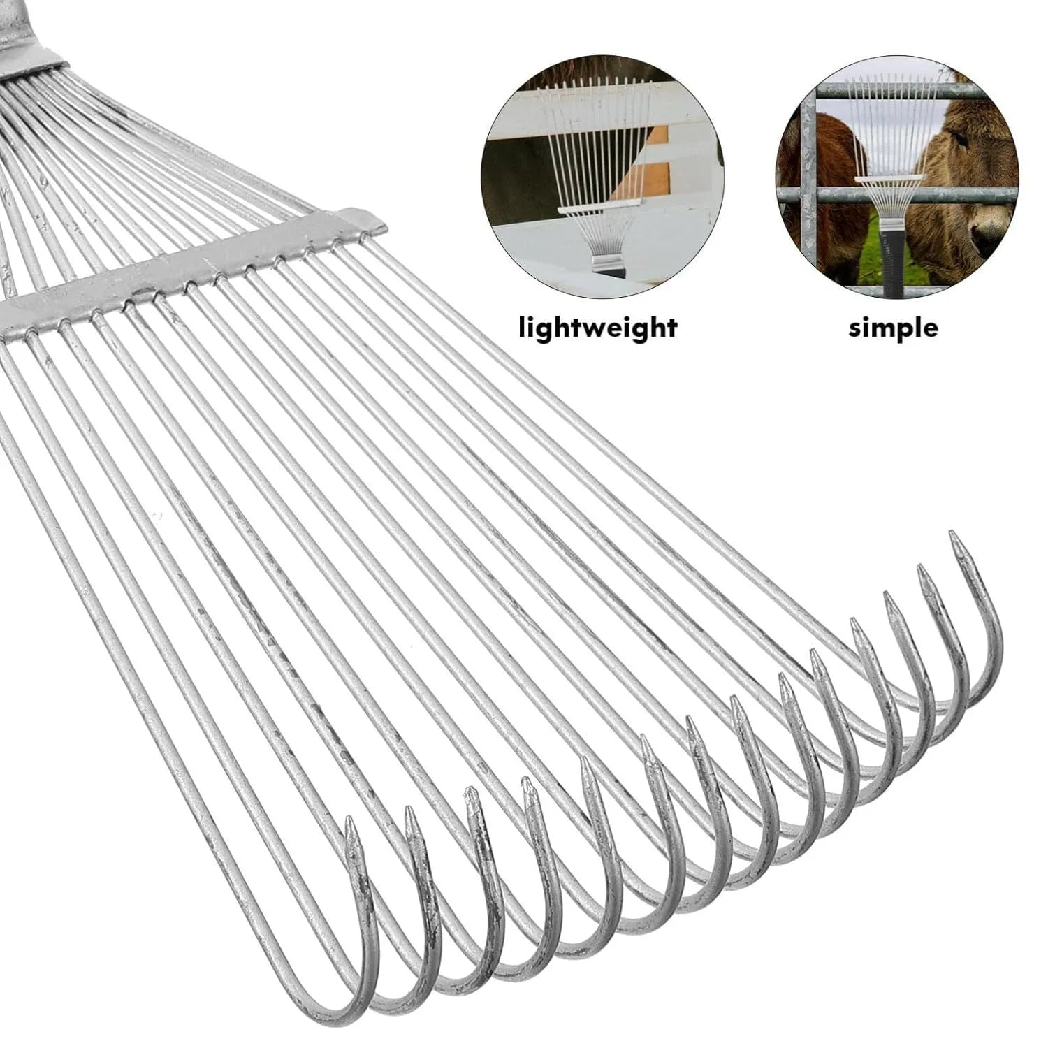 Metal dematting brush rake comb with stainless steel teeth for grooming horses, dogs, and cattle