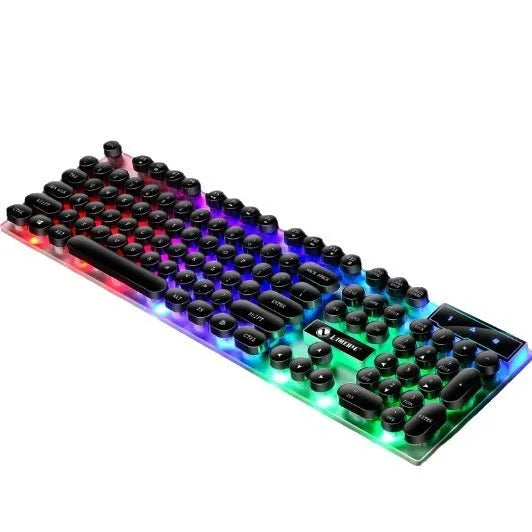 TX35 mechanical feeling wired keyboard in white plastic for laptop desktop use with USB cable