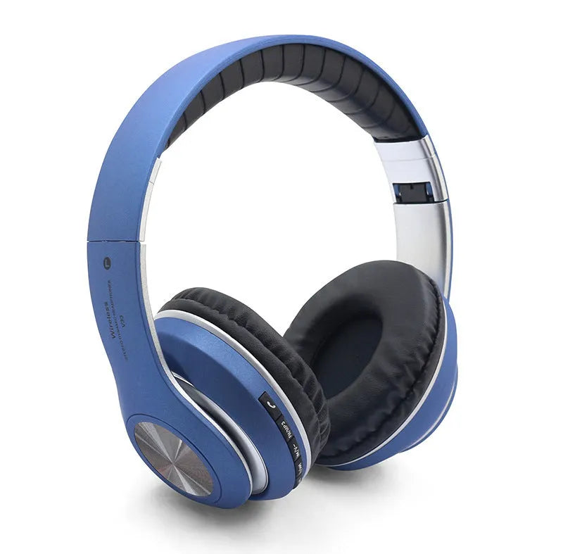 Private Mode 5.0 folding wireless stereo headphones in black with button controls and Bluetooth 5.0 connectivity