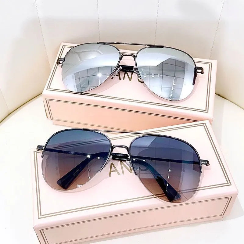 Metal frame aviator driving sunglasses with UV protection lenses in multiple colour options