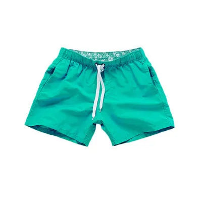 Men's summer beach shorts in multiple colours, polyester fabric with sanded finish, straight leg style