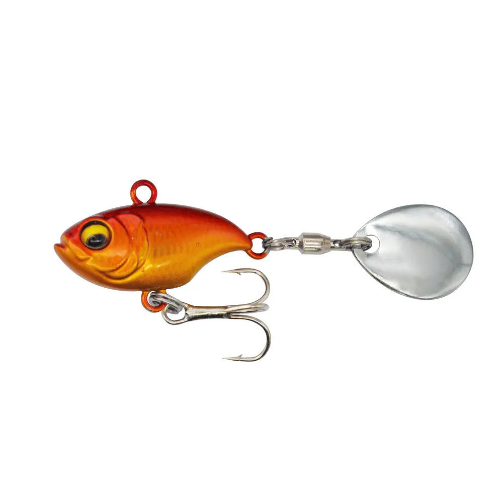 Metal sea fishing iron plate lure with rotating sequins in multiple colour options.