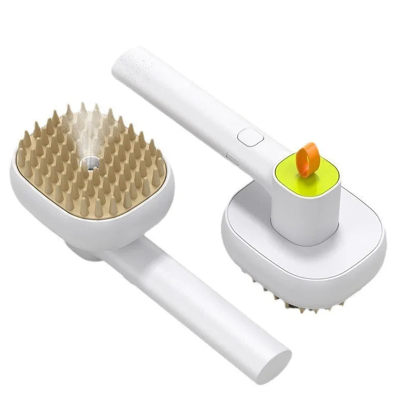Electric massage spray comb for pets with soft teeth, ABS body, blue colour, 17.7 cm size