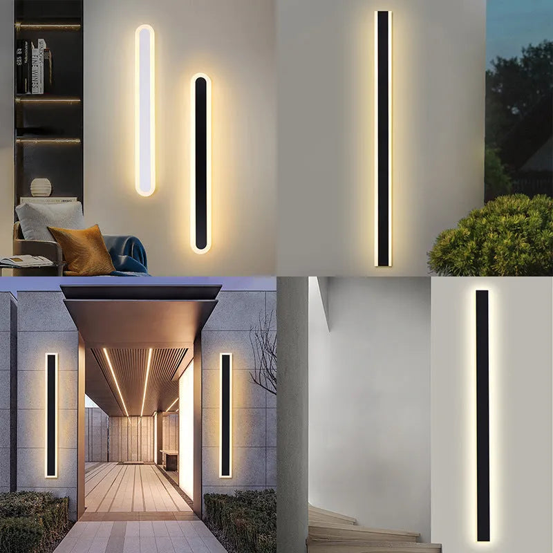 150cm outdoor LED strip wall lamp with wrought iron shell and IP65 waterproof rating for garden lighting