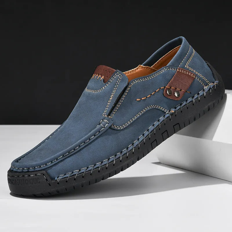 Men's business casual shoes with breathable microfiber upper, round toe, and lace-up closure available in multiple colours