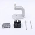 Silver professional press strap removal tool made of tool steel for watch and electronics repair.