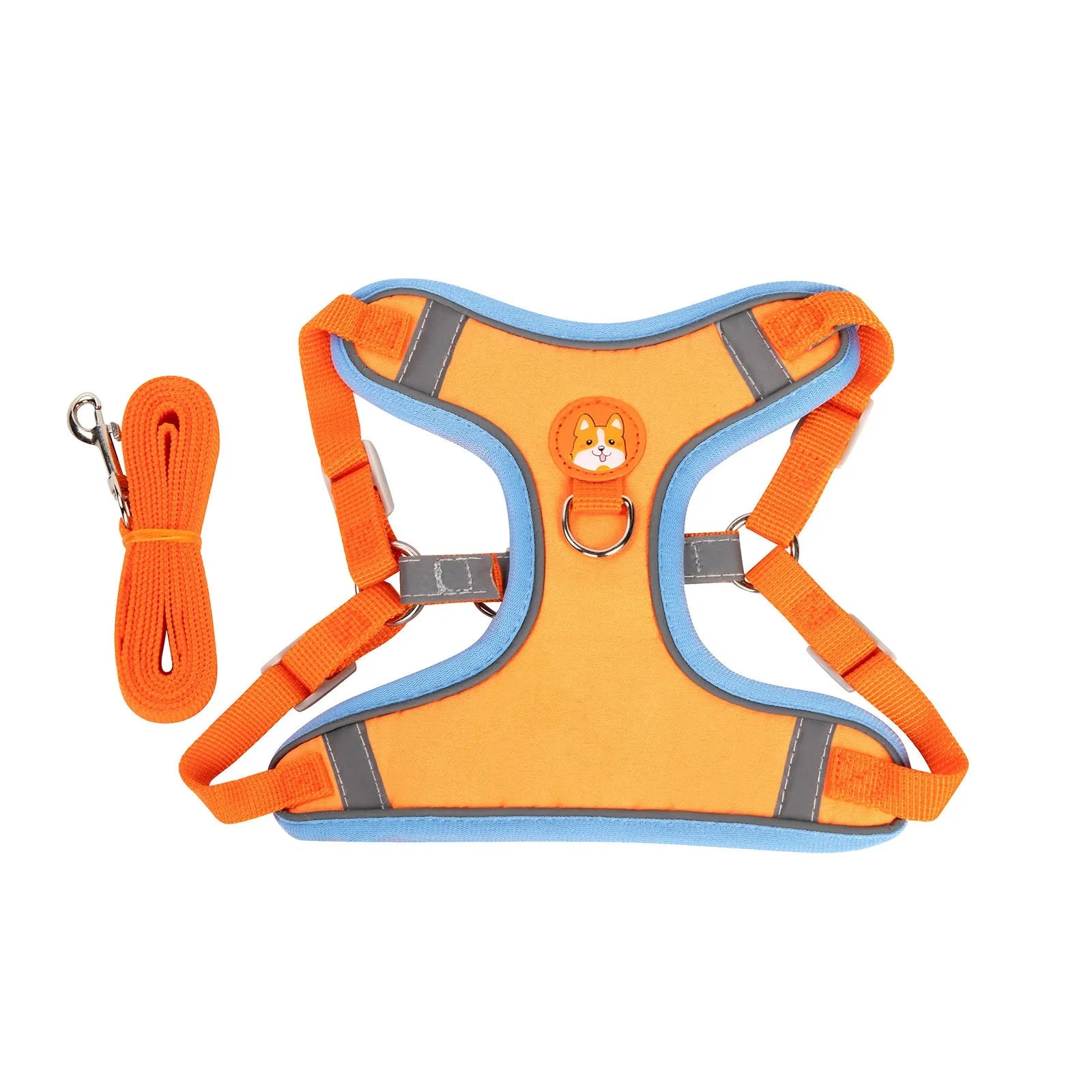 Adjustable dog harness haulage rope package with chest strap in multiple colour options