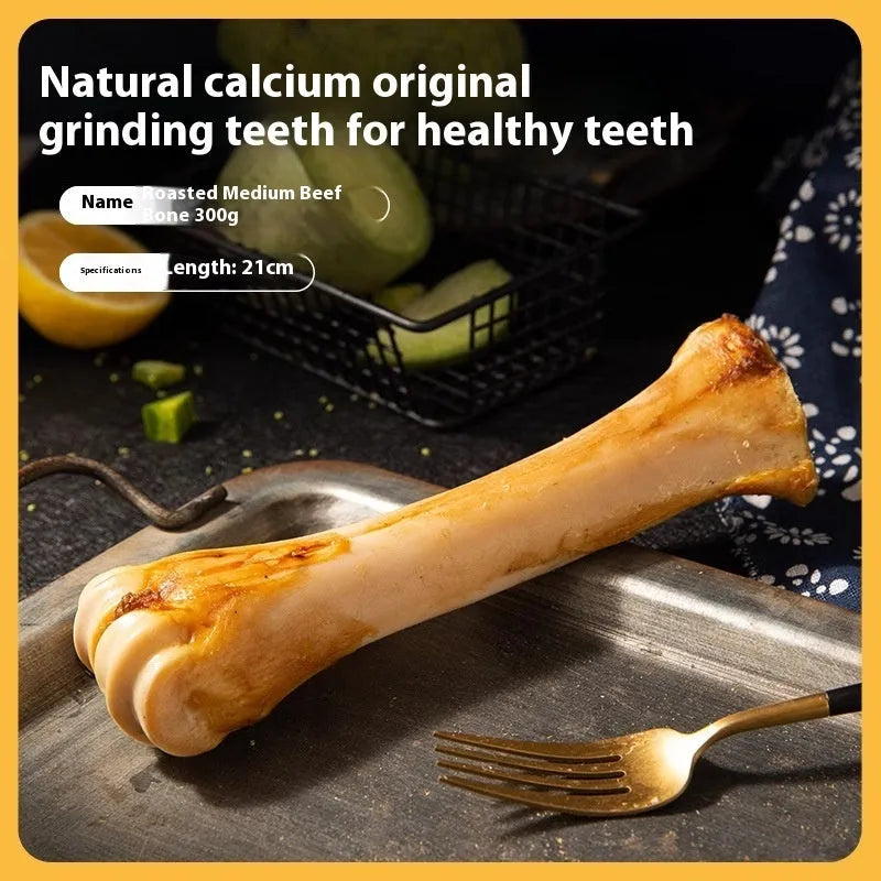 Roasted ox bone flavour molar rod for dogs in three sizes: large, medium, and small