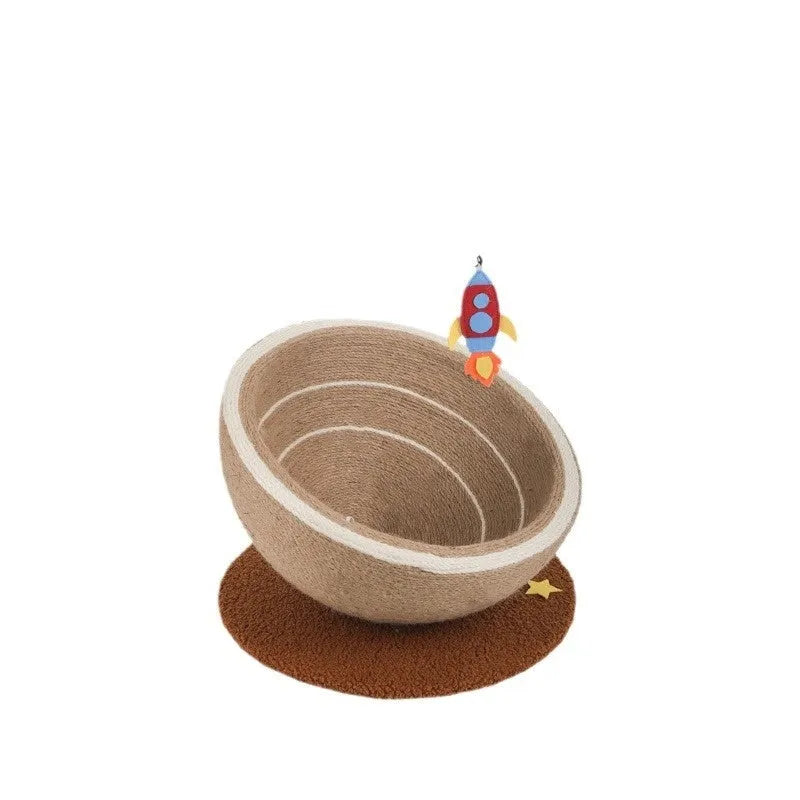 Large integrated cat scratching board and bed with sisal rope surface and flannel nest in Starlight Sisal Nest colour