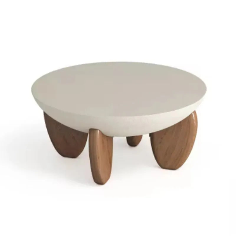 White solid wood coffee table with adjustable height and storage compartment